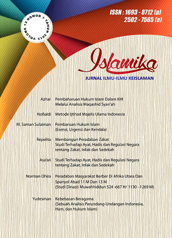 					View Vol. 13 No. 1 (2013):  Islamika : Jurnal Ilmu-ilmu Keislaman
				