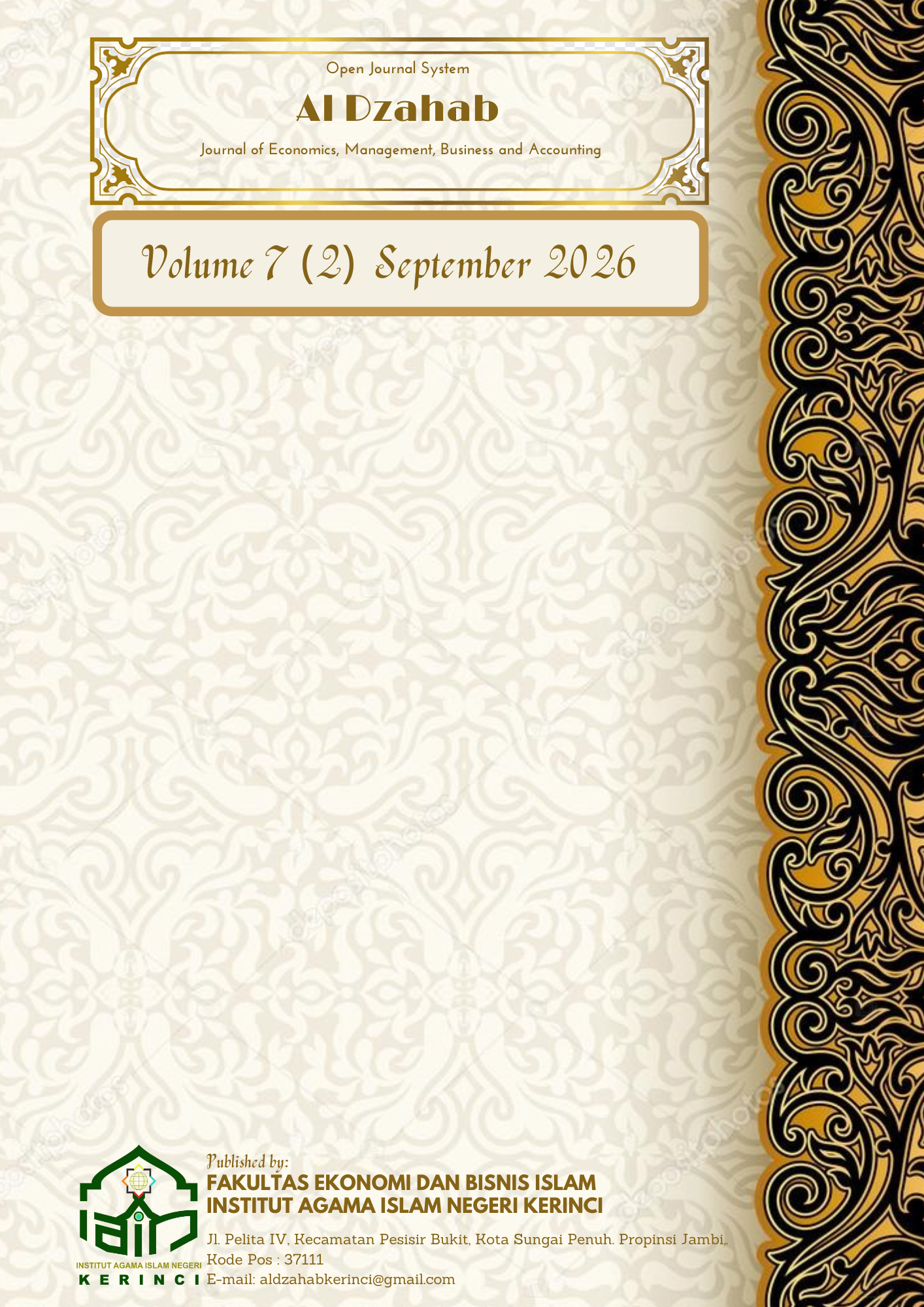 					View Vol. 7 No. 2 (2026): Al Dzahab: Journal of Economics, Management, Business and Accounting
				